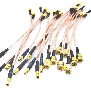 RG316 pemasangan kabel kuncir, colokan SMA Male ke MMCX Female jack Coax RG316, kabel ekstensi adaptor kabel koaksial