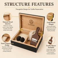 Boîte à truffes en bois, emballage cadeau de luxe pour chocolats avec séparateurs, pour mariage, vente au détail, OEM personnalisé, vente en gros