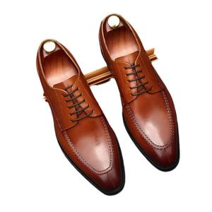 High-end High-quality New British Retro Breathable Fashionable Casual Pointed Toe Oxford Cowhide Derby Men's Leather <b>Shoes</b> - Product Image 4