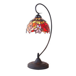 Rose-Themed Rustic Style Table <b>Lamp</b> for Bedroom <b>Bedside</b> & Study for Hotels Creative <b>Glass</b> Decorative <b>Lamps</b> for Ambient Lighting - Product Image 1