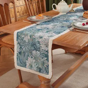 Tabletex黄麻布スタイルの農家のテーブルランナー日常使用のための素朴な織りダイニングテーブルランナー