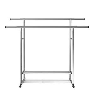 Organizador de Roupas Moderno Personalizável em Metal com Rodas e Duplo Suporte para Sala de Estar e Banheiro - Product Image 6