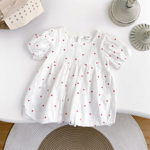 เดรสแขนพองน่ารักสำหรับเด็กผู้หญิงชุดเดรสแฟชั่นแบบลำลองสำหรับทารกแรกเกิดพิมพ์ลายดอกไม้สำหรับฤดูร้อน - Product Image 5