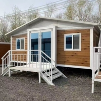 Zweistöckige 40-Fuß-20-Fuß-Luxus-Fertigvilla mit 2 Schlafzimmern, Vorgefertigtes Faltbares Erweiterbares Containerhaus, Tragbares Mobiles Tiny Home