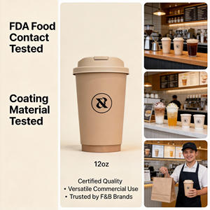 Gobelets en papier de 12 oz, couleur neige, très vendus, en gros, avec couvercles hermétiques pour café et thé au <span class=keywords><strong>lait</strong></span> à emporter - Product Image 5