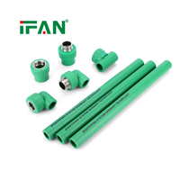 Raccords de tuyauterie PPR verts IFAN 20-110 mm, résistants à la corrosion, pour l'alimentation en eau des bâtiments, directement de l'usine