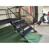 Fonction d'étape modulaire portative petite étape noire mobile d'étape portative avec des roues et la balustrade