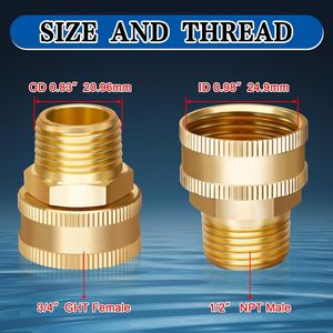 3/4 ght nữ để 1/2 NPT nam Brass xoay vườn Hose Adapter vườn Ống Doanh mở rộng và xoay ống phù hợp - Product Image 5
