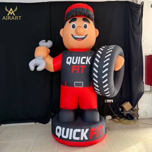 Mascotte gonflable de réparateur avec pneu et <span class=keywords><strong>clé</strong></span> <span class=keywords><strong>à</strong></span> molette, design direct usine, pour événements professionnels - Product Image 2