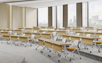 Combinaison de coutures Tables de réunion multifonctionnelles Cours de didacticiel Bureau de formation pliable Table pliante réglable en hauteur
