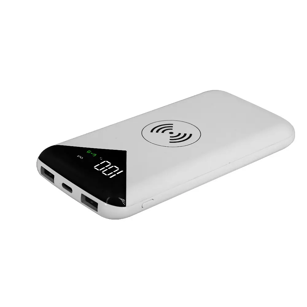 Qi 10W Banco de la energía cargador inalámbrico Dual USB tipo C banco de potencia para el teléfono móvil de carga rápida de los bancos de potencia