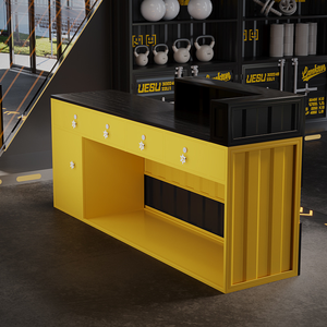 صالونات بنمط صناعي مخصص صراف داخلي شريط مكتب أمامي صغير من الحديد المطاوع مكتب أمامي صغير صالة ألعاب رياضية منضدة زاوية - Product Image 2