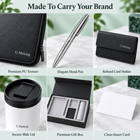 Coffret Cadeau d'Affaires Exécutif Personnalisé : Porte-documents A5, Stylo Métallique, Porte-cartes, Gobelet de Voyage – Idéal pour Réunions Clients de Conseillers Financiers
