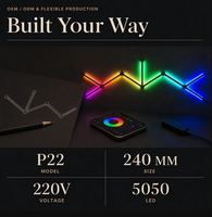 Barre lumineuse modulaire intelligente, activée par le son, contrôlée par application, personnalisable, 6, 9 ou 12 segments, pour salle de jeux, salle de sport électronique, man cave