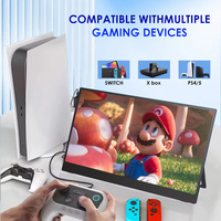 Moniteur de jeu portable 15,6 pouces, taux de rafraîchissement élevé, écran LCD, commande tactile, haut-parleur intégré pour interfaces Type-C, pour PC et téléphone