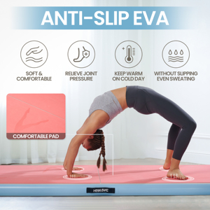 Tapis de gymnastique gonflable en PVC, tapis d'exercice 10*3.3ft, grand modèle de 10cm d'épaisseur, écologique, pliable, GM01, fournisseur de tapis d'exercice E - Product Image 2