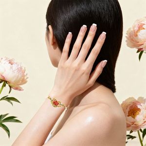 [Hong Kong International Jewellery Show] Neo-Chinese Style Gilded Peony <b>Bracelet</b> Adorned for Wedding Banquet Daily Fashion - Product Image 5
