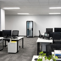 UniBooth - Vente flash - Cabine acoustique insonorisée 33 dB - Réduction du bruit - Conforme à la norme ISO 23351 - Pour bureaux en open space, espaces de travail intérieurs et bibliothèques