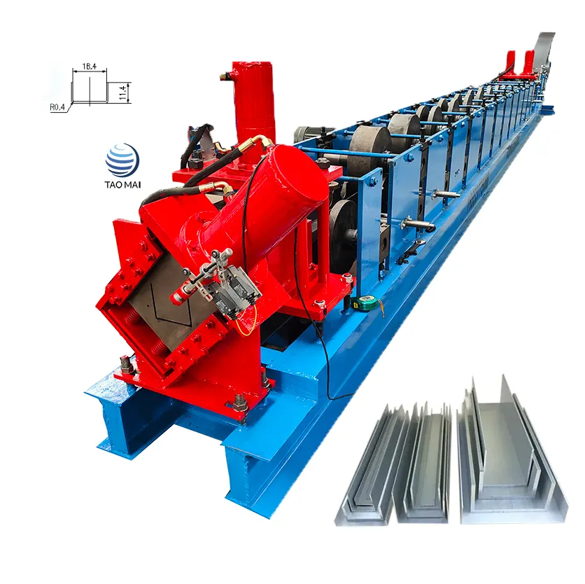 C U saluran sudut manik galvanis Drywall profil Omega cahaya Gauge baja roll membentuk mesin