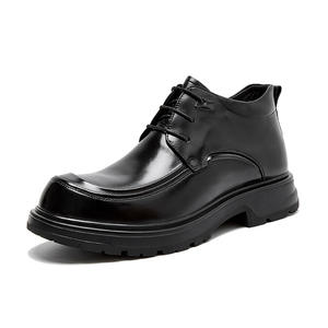 รองเท้าบูทหนังเชลซีสำหรับผู้ชาย, ชุดทางการหนังวัว, รองเท้าบูทมาร์ตินหนังสลักลายสไตล์อังกฤษ - Product Image 1