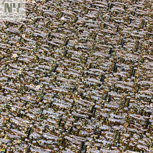 Nanyee Textile Tweed Lurex Métallique <span class=keywords><strong>Hologramme</strong></span> Or Style CC Haut De Gamme Avec Paillettes Pour <span class=keywords><strong>Veste</strong></span>/Manteau AW - Product Image 6