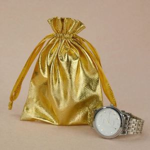 Custom Logo Metallic Gold Silver Drawstring <b>Bag</b> for Jewelry Packaging Wedding Party <b>Gift</b> Pouch <b>Personalized</b> Reusable Small Pouch - Product Image 4