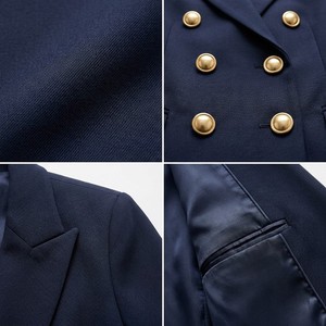 <span class=keywords><strong>Blazer</strong></span> Doppiopetto da Donna con <span class=keywords><strong>Bottoni</strong></span> Dorati, Giacca Elegante Personalizzabile OEM - Product Image 3