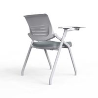 Chaise de formation pliable moderne avec tablette d'écriture, chaise de bureau à dossier en maille sur roulettes pour salle de conférence, école, université