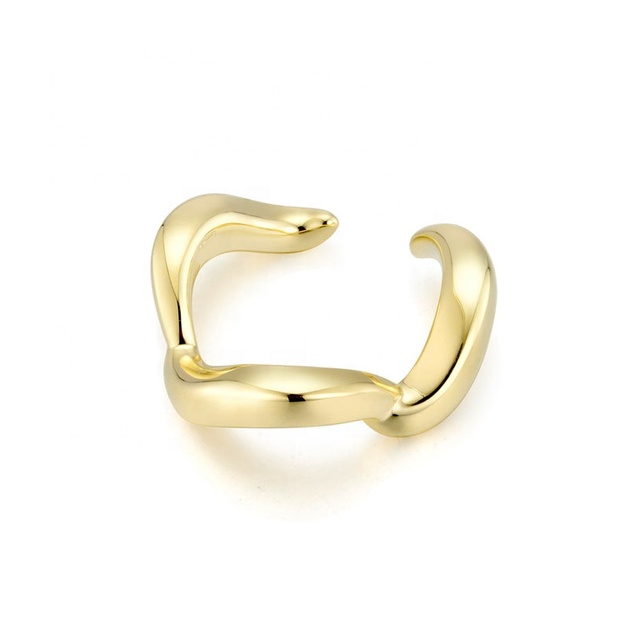 Gemnel 925 Sterling Silver Minimalists Styling Wave Ear Cuff No Piercing Earrings for Women