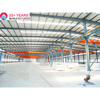 Atelier en structure métallique préfabriquée à grande portée, conception, fabrication et installation sur site, support technique, garantie de 5 ans