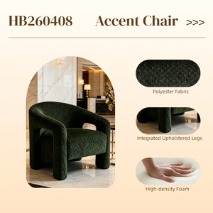 Fauteuil d'appoint moderne de luxe, durable et écologique pour salon, avec pieds massifs, idéal pour chambre, appartement, hôtel - Product Image 2