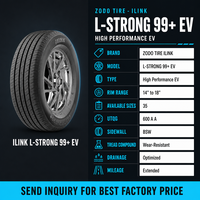 Pneu de véhicule électrique haute performance ILINK L STRONG 99 EV, résistant à l'usure, quatre rainures longitudinales, jantes de 14 à 18 pouces, pneu EV