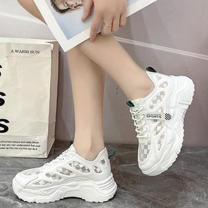 Nouvelle Arrivée Chaussures de Sport <span class=keywords><strong>Femme</strong></span> Tendance Plateforme Rehaussante Baskets de Course Extérieures Respirantes à Tige en Maille - Product Image 3