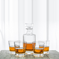 Carafe à whisky carrée sans plomb de 750ml avec verres Crystal Clear Design pour usage domestique