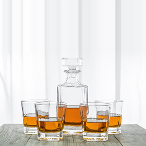 750ml Lead-Free Square <strong>Whiskey</strong> <strong>Decanter</strong> with Glasses <strong>Crystal</strong> Clear Design for Household Use - Product Image 2