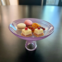 Japanse stijl glazen fruitschaal met voet, kristallen dessertschaal met standaard, luxe snoepvaatje voor thuisdecoratie