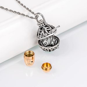 Collana Urna Vintage Gredstar in Acciaio Inox, Ciondolo Portaceneri Commemorativo 'Per Sempre nel Mio Cuore', Gioiello Ricordo per Donne - Product Image 5
