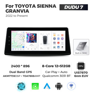 <strong>DUDU</strong> 5 and <strong>DUDU</strong> <strong>7</strong> Car Multimedia Head Unit for 12.3inch TOYOTA SIENNA GRANVIA 2022 CarPlay Android Auto 2400x896 Screen 8Core - Product Image 3