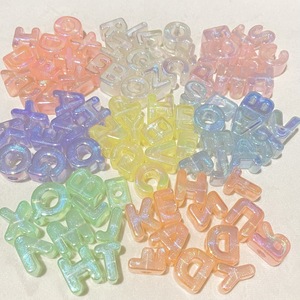 <span class=keywords><strong>Perles</strong></span> Alphabet en Acrylique AB Iridescent Luminescentes 20mm, Grand Trou 6mm, Lettres A-Z, pour DIY Stylos Perlés et Bracelets, Vente en Gros - Product Image 4