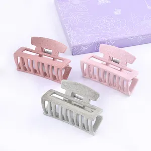 Hair Clips Women Accessories Supplier environmental protection biodegradable Rectangular Shark Large Claw Clip For Thick Hair