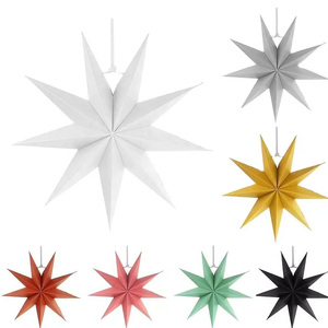 3D 30CM Paper Lanterns Decorative Handmade Paper <strong>Hanging</strong> <strong>Stars</strong> Nine-pointed <strong>Star</strong> Ornament Paper <strong>Star</strong> for Party Home Decoration - Product Image 2