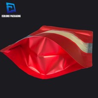 Vente en gros emballage en papier kraft pour collations avec zip-lock refermable sac Doypack pochette debout noire avec fenêtre