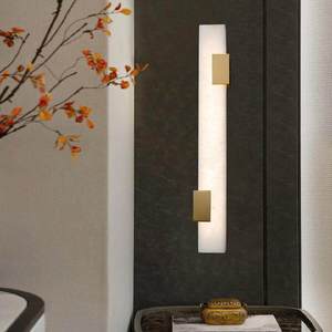 Marble <b>Wall</b> Lamp Led <b>Light</b> Source <b>Wall</b> Mounted White Shade For Bedroom Study Hallway Hotel Room - Product Image 2