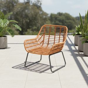 Juego de Muebles de Jardín de Lujo Modernos para Balcón, Patio o Terraza, 2 Piezas, Sillas de Ratán Económicas con Mesa de Centro - Product Image 3