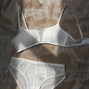 Conjunto de sujetador inalámbrico para <span class=keywords><strong>mujer</strong></span>, bralette minimalista para ropa exterior, lencería sexy, bragas, sujetador para adolescentes y estudiantes con <span class=keywords><strong>relleno</strong></span> - Product Image 3