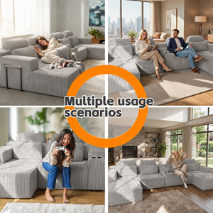 [Stock US] Canapé sectionnel moderne en velours en forme de U - <span class=keywords><strong>Ensemble</strong></span> de salon 3 pièces Expédition domestique aux États-Unis MOQ : 1 <span class=keywords><strong>ensemble</strong></span> - Product Image 2