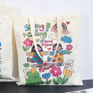 Sac à provisions en toile de grande capacité Sac à main Graffiti japonais de style universitaire Étudiantes en gros Cram Schools Confortable - Product Image 6