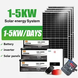 Sistema De Energia Solar Personalizado DERUN 3KW 5KW Micro Solaris Stelsel Sistema De Armazenamento Do Painel Solar Doméstico Sistema De Energia Solar