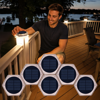 Luz LED para Terraza con Panel Solar, IP68 Impermeable, Luz Azul, Ángulo de Haz de 360°, Resistente a 5 Toneladas de Presión, para Jardín y Paisajismo, Venta al Por Mayor