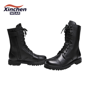 Chaussures décontractées pour hommes, durables, de haute qualité, en cuir véritable noir, bottes tactiques, <span class=keywords><strong>Goodyear</strong></span> Welt, cheville, <span class=keywords><strong>hiver</strong></span> - Product Image 3